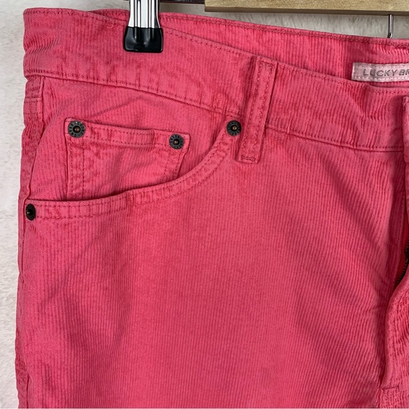 Lucky Brand Pink Mid Rise Crop Straight Corduroy Pants Size 16/33 NWT - Picture 6 of 15